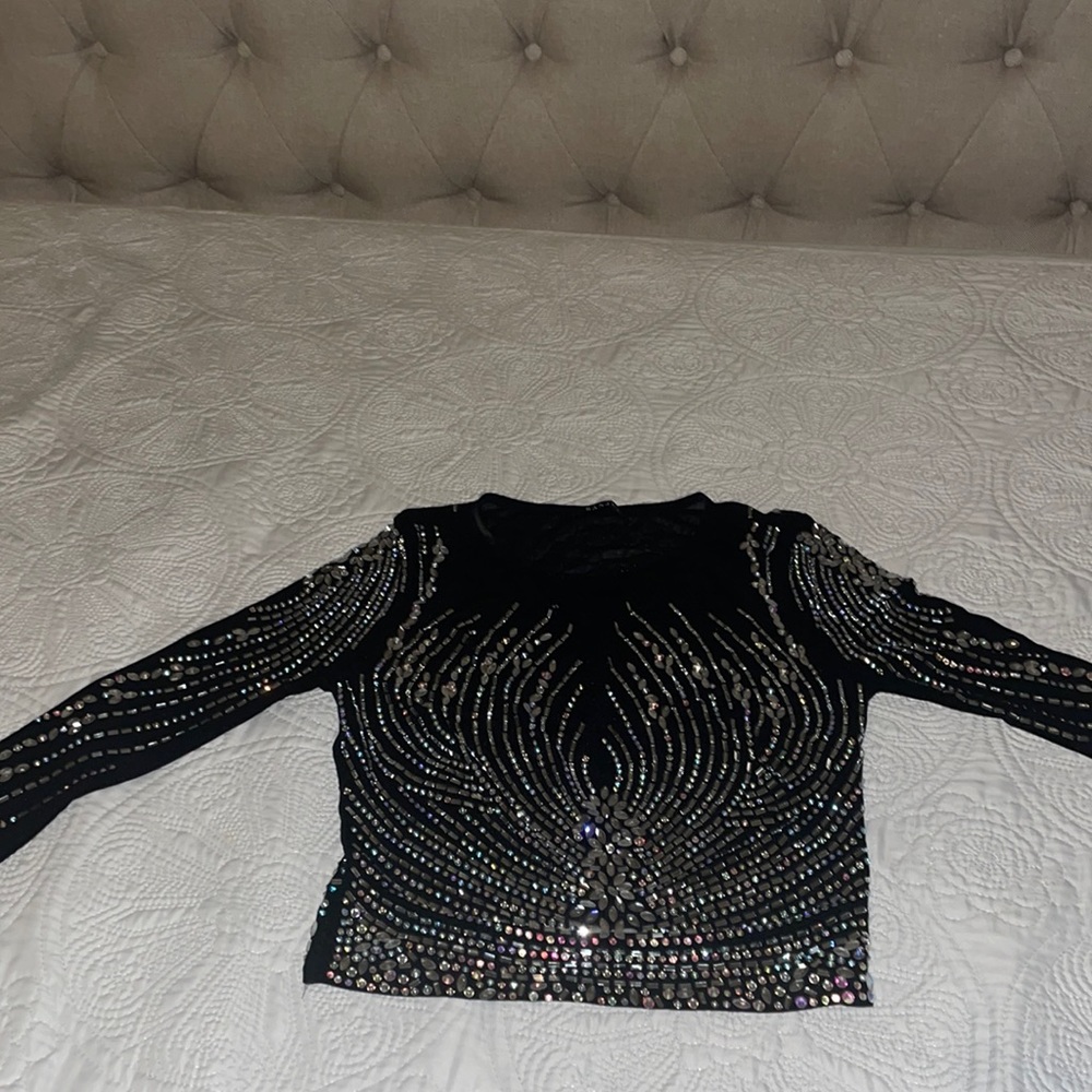 Crystal mesh shirt